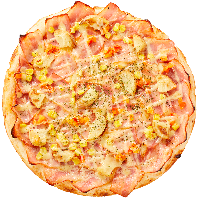 ベーコン3倍ドーン！はみ出る旨味ベーコンピザ