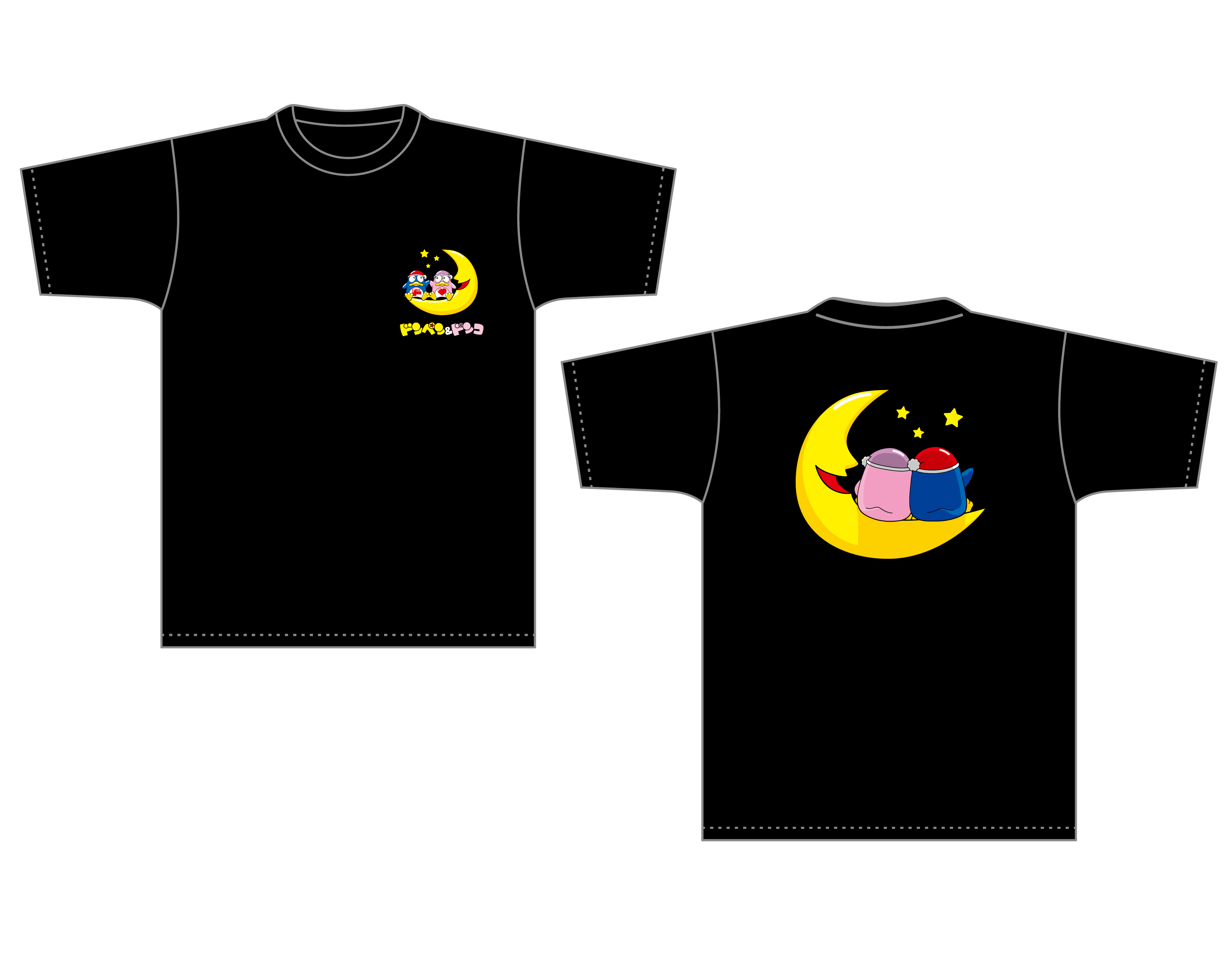 ドンペン&ドンコ刺繍さがらTシャツ 黒