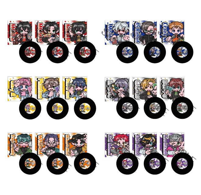ヒプノシスマイク ミニキャラレコード風コースターセット【パーティーver.】