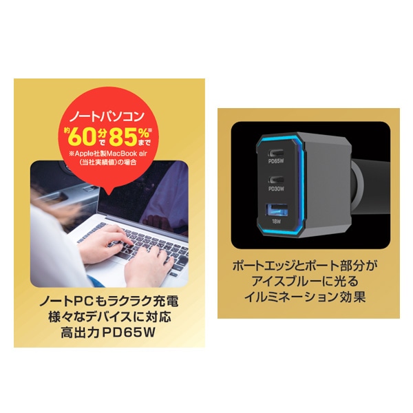 3ポートトリプル爆速充電カーチャージャー