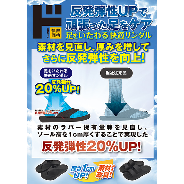 足をいたわる快適サンダル ベルトタイプ